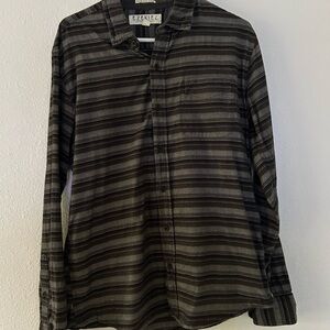 Ezekiel Men's Charcoal Striped Button Down Shirt